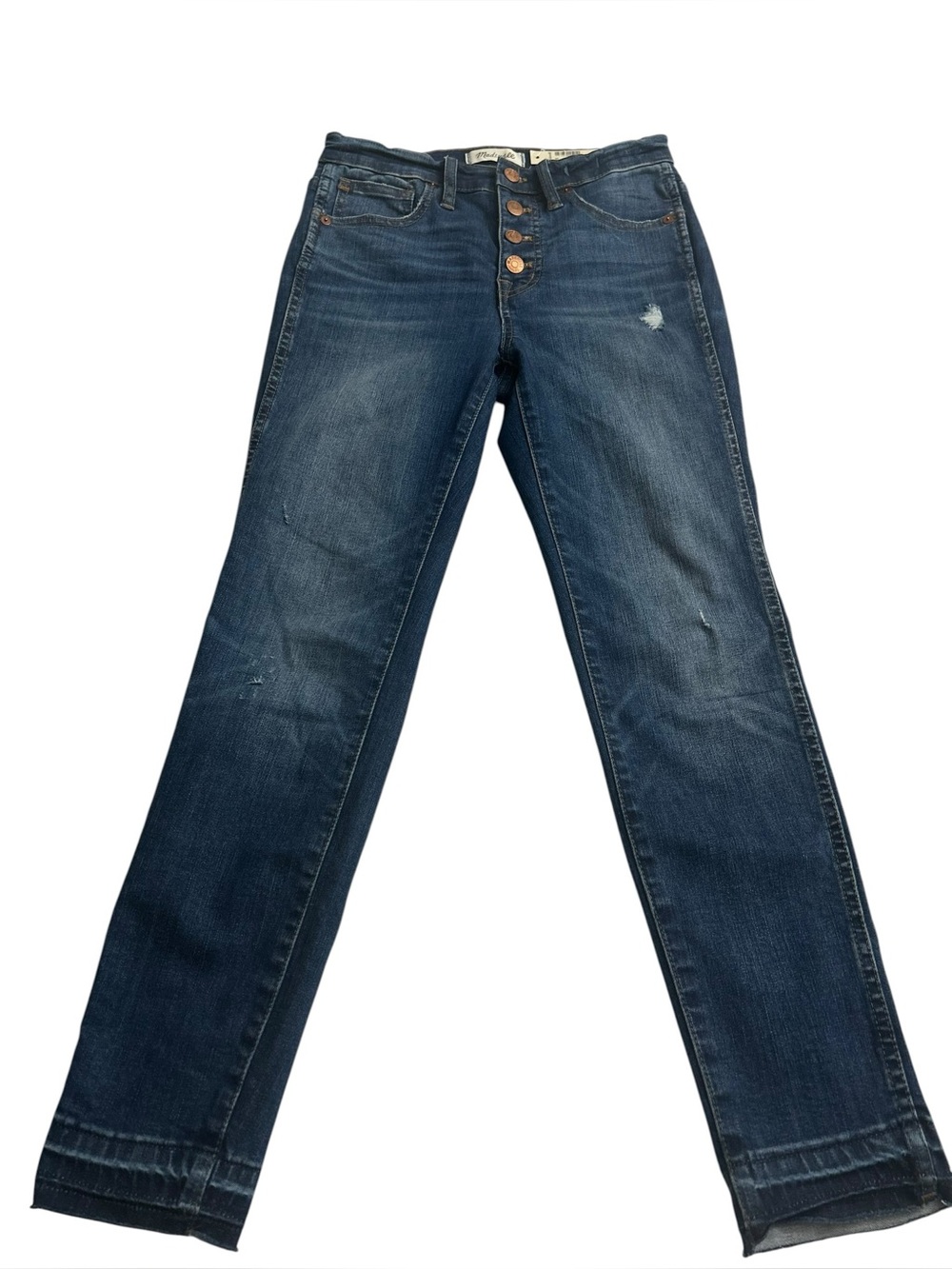 Madewell Women's Dark Indigo Button-Fly Straight Jeans